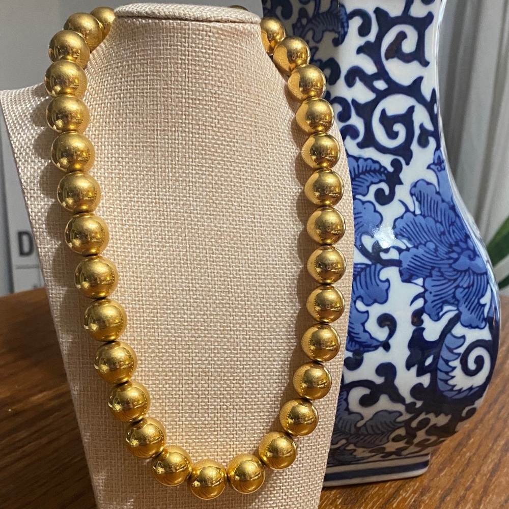 Vintage Monet Gold Beaded Necklace